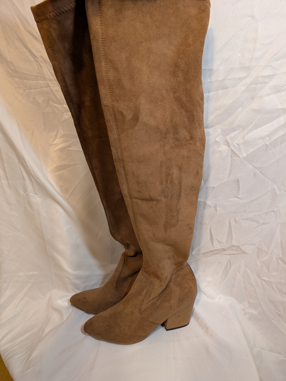 N.N.G. Women's Over-the-Knee Suede Block Heel Boots - Brown